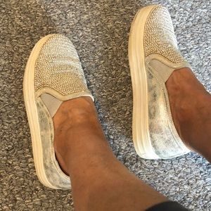 Skechers rhinestone and pearl sneakers